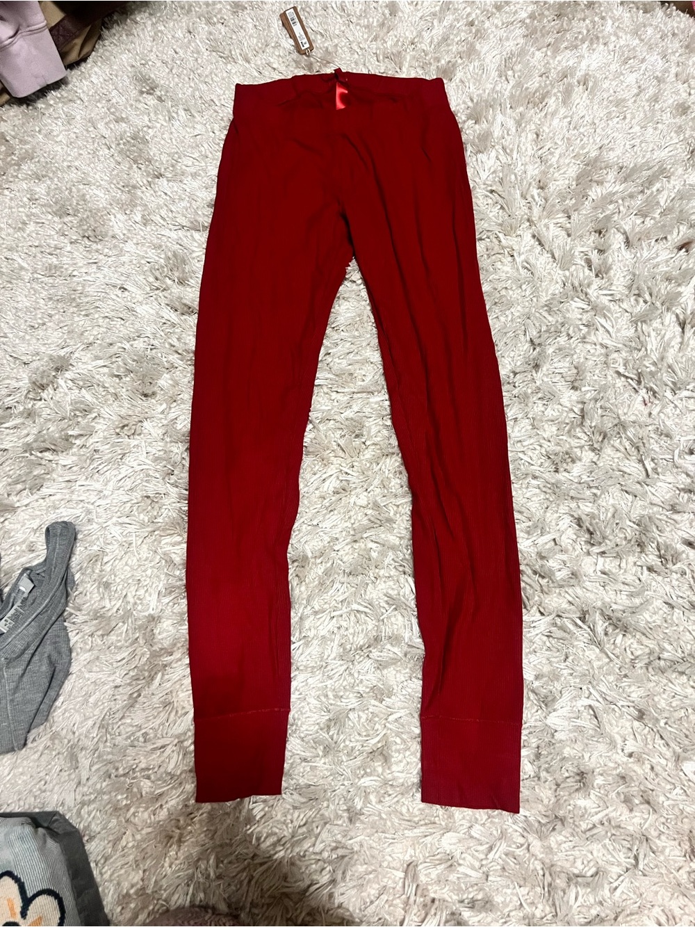 SKIMS Women’s Red Ribbed Leggings